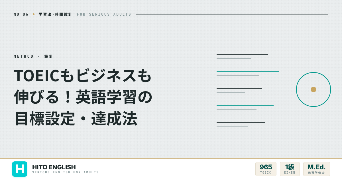 TOEICもビジネスも伸びる！英語学習の目標設定・達成法のアイキャッチ画像