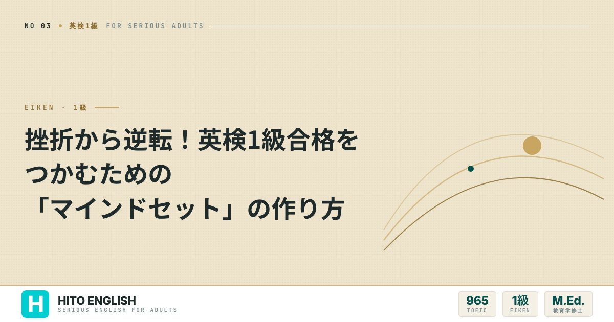 挫折から逆転！英検1級合格をつかむための「マインドセット」の作り方のアイキャッチ画像
