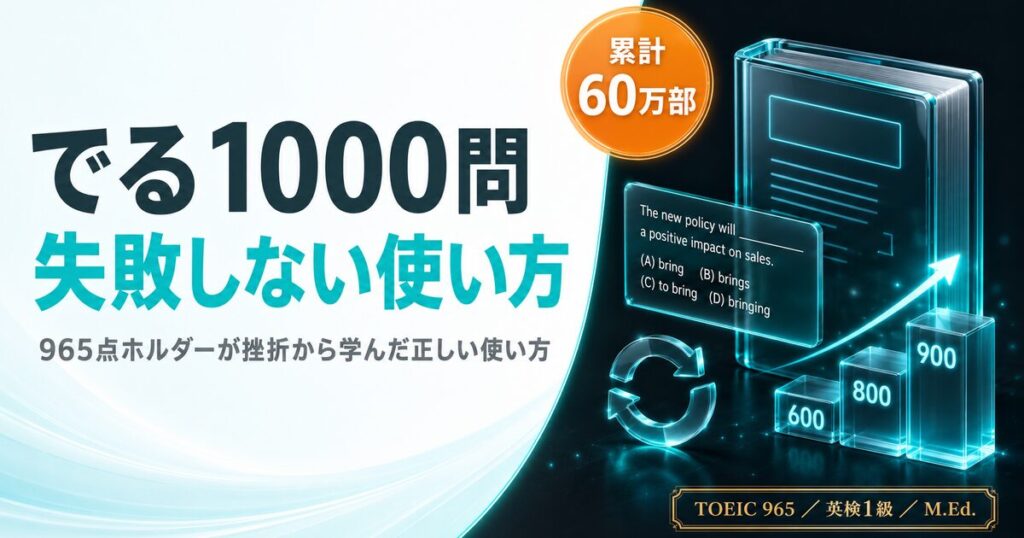 TOEIC でる1000問レビューを解説した記事のアイキャッチ画像
