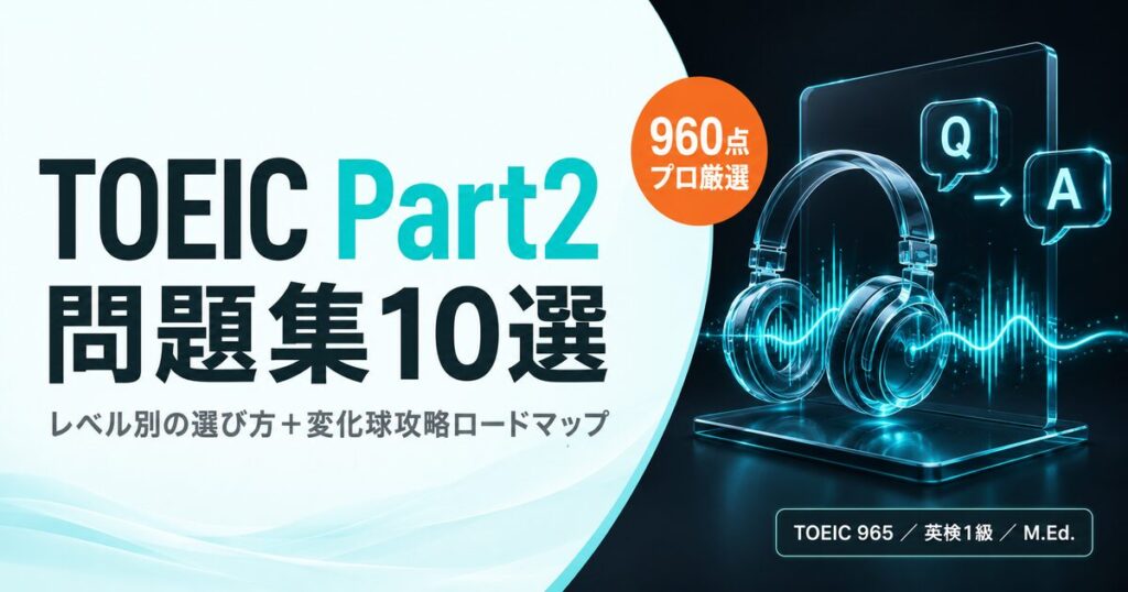 【960点プロ厳選】TOEIC Part2問題集10選を解説した記事のアイキャッチ画像