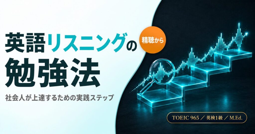 英語リスニングの勉強法を解説した記事のアイキャッチ画像