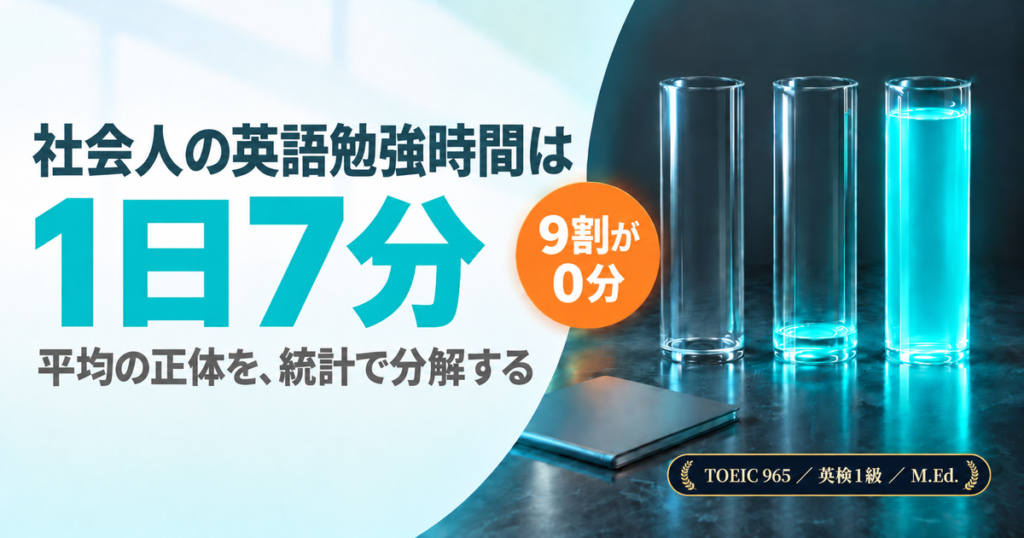 「社会人の英語勉強時間は1日7分」を解説した記事のアイキャッチ画像
